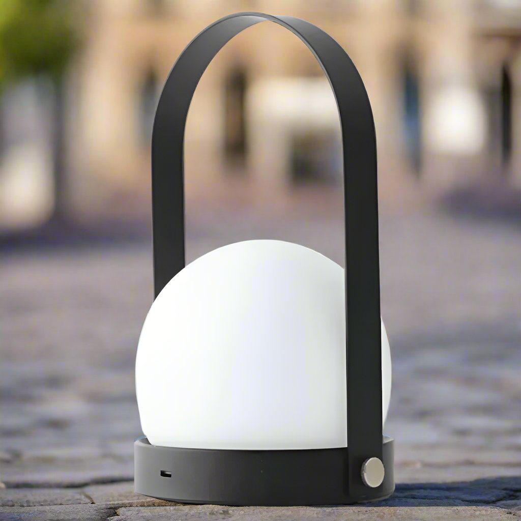 Black Portable table lamp Fio